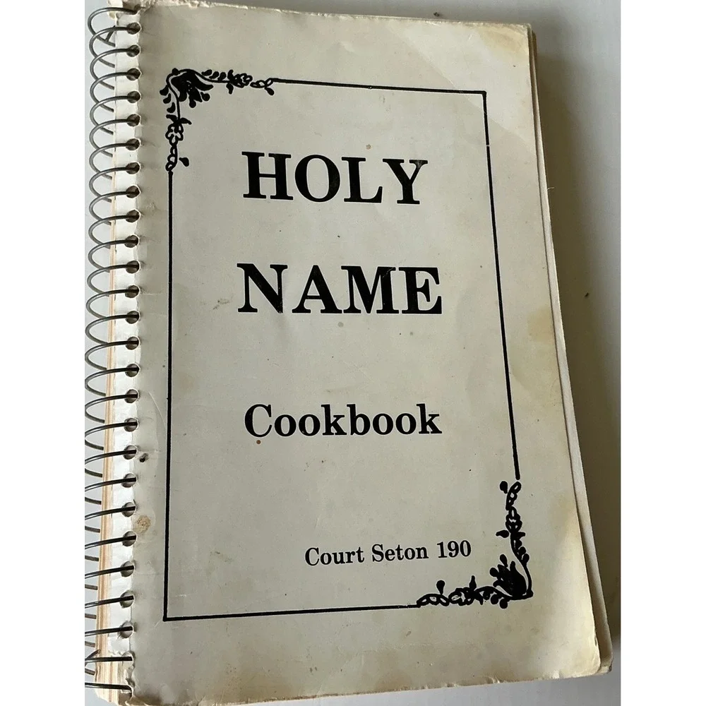 Vintage 1982 Holy Name Cookbook Court Seton 190 Spiral Community Recipes Iowa